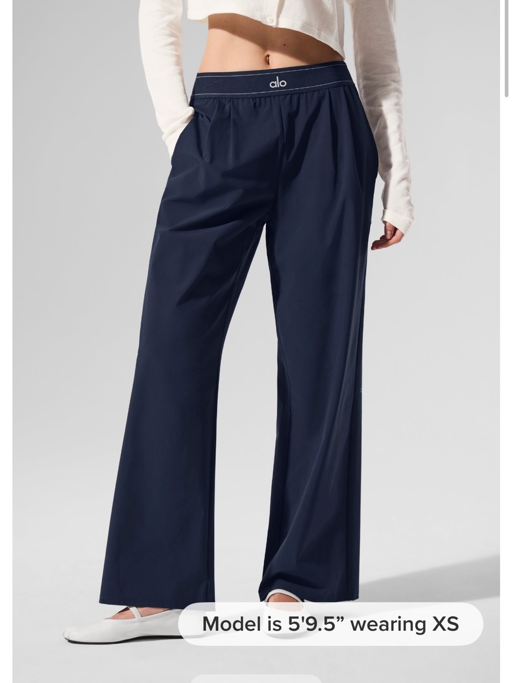ALO Yoga Navy Wide Leg Lounge Pants
